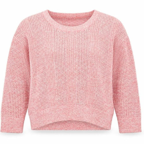 Gap Women Pink L Open Knit Crew Neck Long Sleeve Pullover Jumper