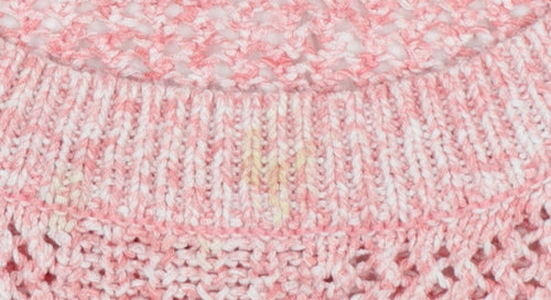 GAP Women Pink L Open Knit Crew Neck Long Sleeve Pullover Jumper