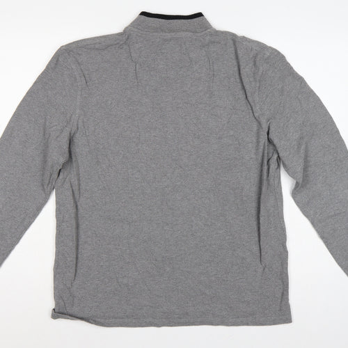 Barbour International Men’s Grey L 1/4 Zip Logo Sweatshirt