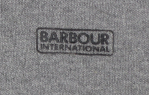 Barbour International Men’s Grey L 1/4 Zip Logo Sweatshirt