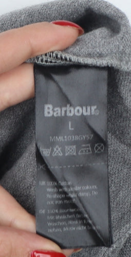 Barbour International Men’s Grey L 1/4 Zip Logo Sweatshirt