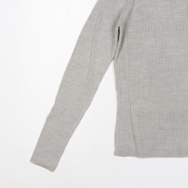 Brave Soul Women Grey M Ribbed High Neck Slim Fit Pullover Jumper