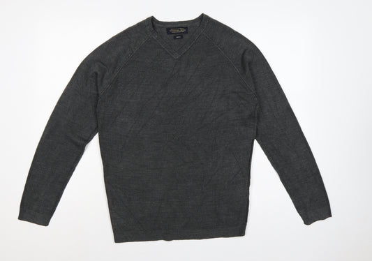 Twisted Soul Men’s Grey Small V-Neck Knit Pullover Jumper
