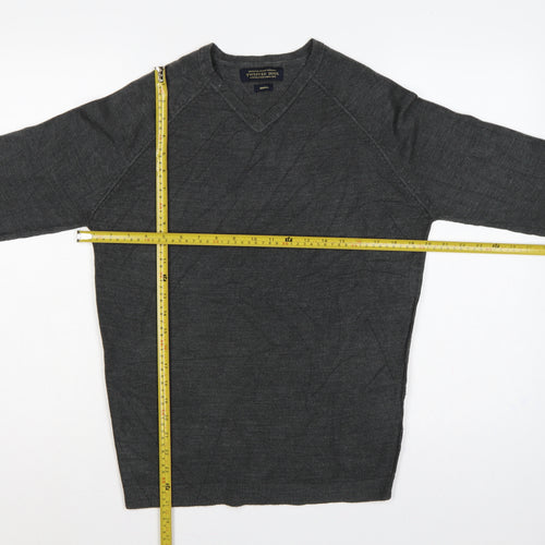 Twisted Soul Men’s Grey Small V-Neck Knit Pullover Jumper