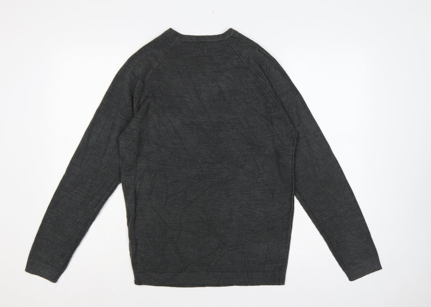 Twisted Soul Men’s Grey Small V-Neck Knit Pullover Jumper