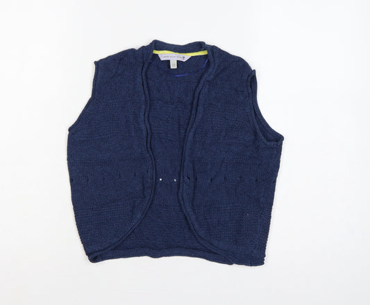Fat Face Women’s Blue Size 14 Sleeveless V-Neck Knit Vest Jumper