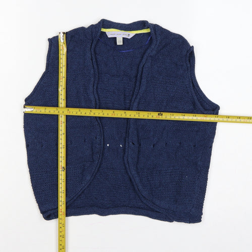 Fat Face Women’s Blue Size 14 Sleeveless V-Neck Knit Vest Jumper