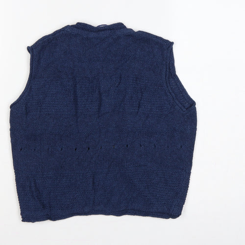Fat Face Women’s Blue Size 14 Sleeveless V-Neck Knit Vest Jumper