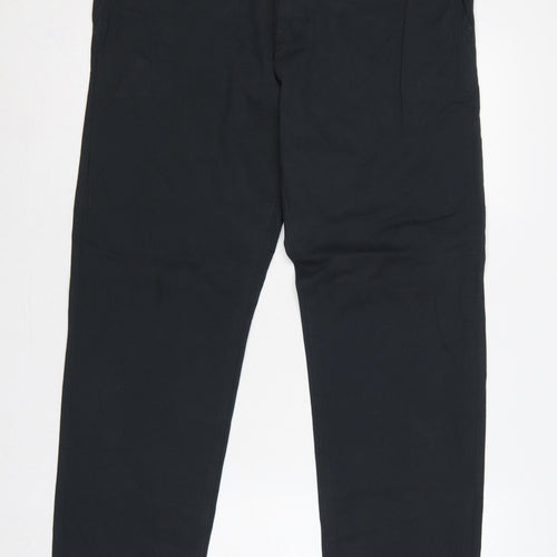 Next Men’s Black 36in Straight Fit Cotton Chino Trousers Long 33in