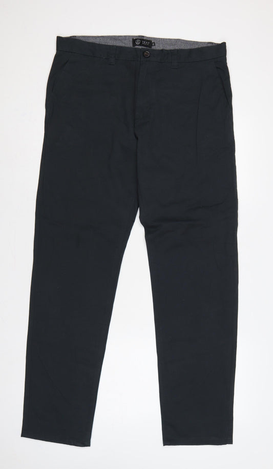 Next Men’s Black 36in Straight Fit Cotton Chino Trousers Long 33in