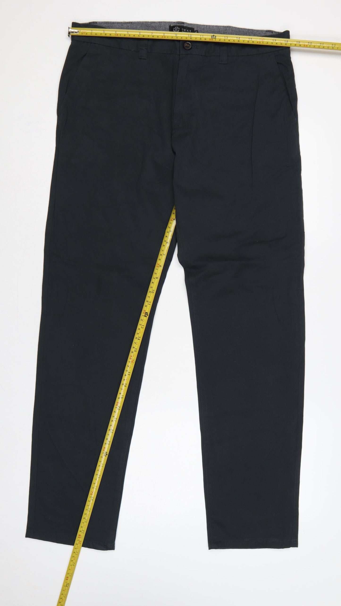 Next Men’s Black 36in Straight Fit Cotton Chino Trousers Long 33in