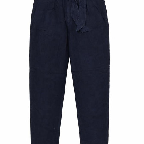 M&S Collection Women Blue UK 10 Linen Paperbag Tapered Trousers