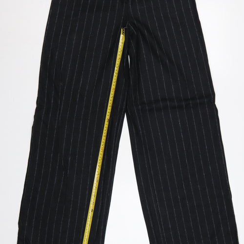 Per Una Women Black Pinstripe Tailored Dress Trousers Size 12L Tall