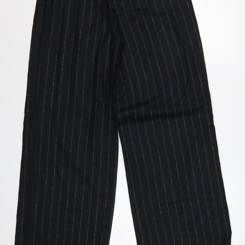 Per Una Women Black Pinstripe Tailored Dress Trousers Size 12L Tall