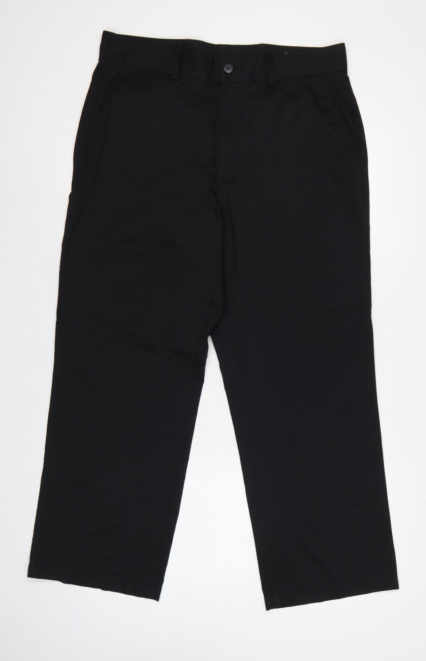 Adidas Men’s Black 36x30 Climalite Straight Dress Trousers