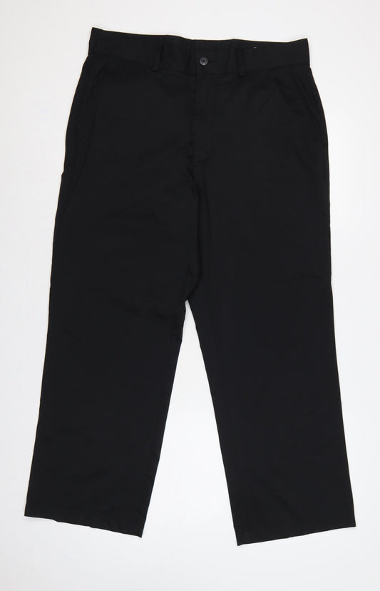Adidas Men’s Black 36x30 Climalite Straight Dress Trousers