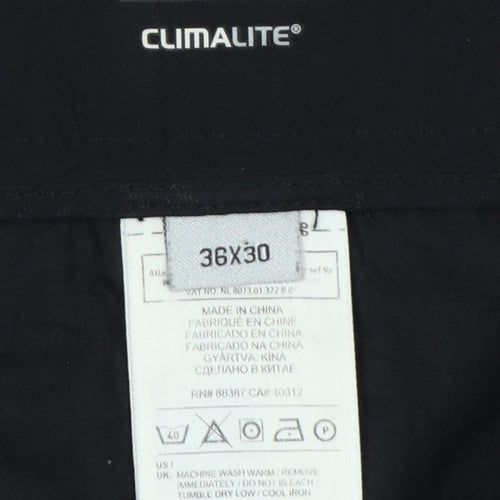 Adidas Men’s Black 36x30 Climalite Straight Dress Trousers