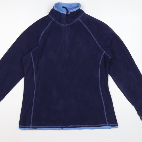 Mountain Warehouse Women Blue UK 16 Montana 1/4 Zip Fleece Sweatshirt