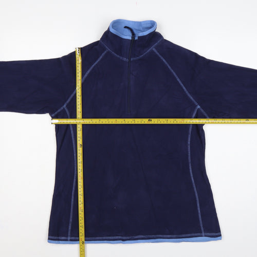 Mountain Warehouse Women Blue UK 16 Montana 1/4 Zip Fleece Sweatshirt