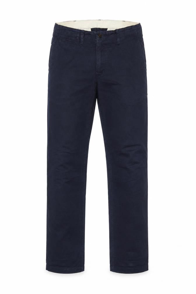 Uniqlo Men's Navy 31x34 Cotton Straight Chino Trousers
