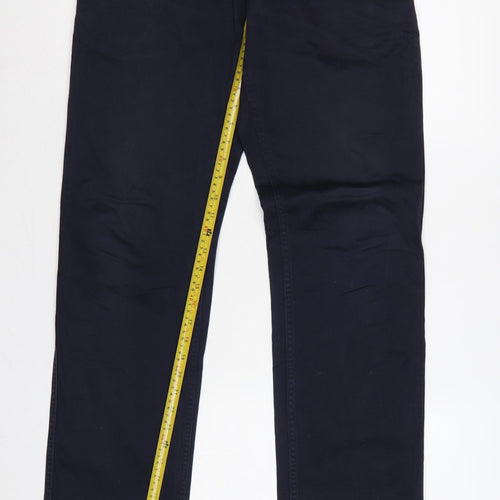 UNIQLO Men's Navy 31x34 Cotton Straight Chino Trousers