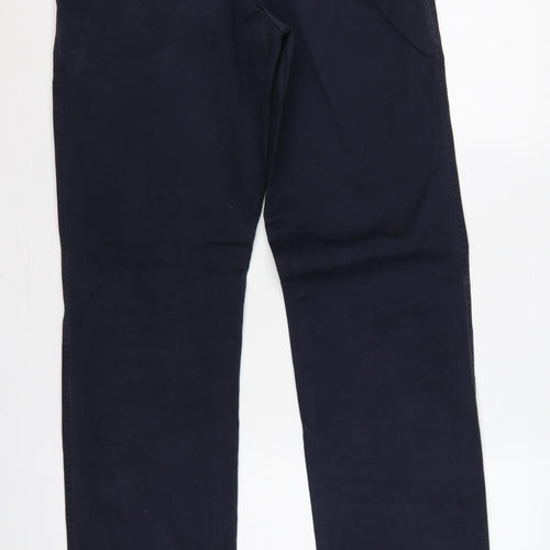 UNIQLO Men's Navy 31x34 Cotton Straight Chino Trousers