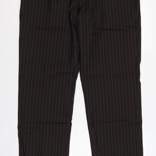 Jeff Banks Men’s Black Pinstripe Wool Pleated Dress Trousers 36 Regular