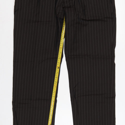 Jeff Banks Men’s Black Pinstripe Wool Pleated Dress Trousers 36 Regular