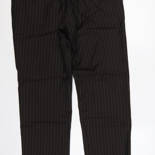 Jeff Banks Men’s Black Pinstripe Wool Pleated Dress Trousers 36 Regular