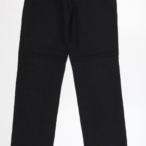 VIGSAW Women’s Black Size 10 Linen Blend High Rise Straight Trousers