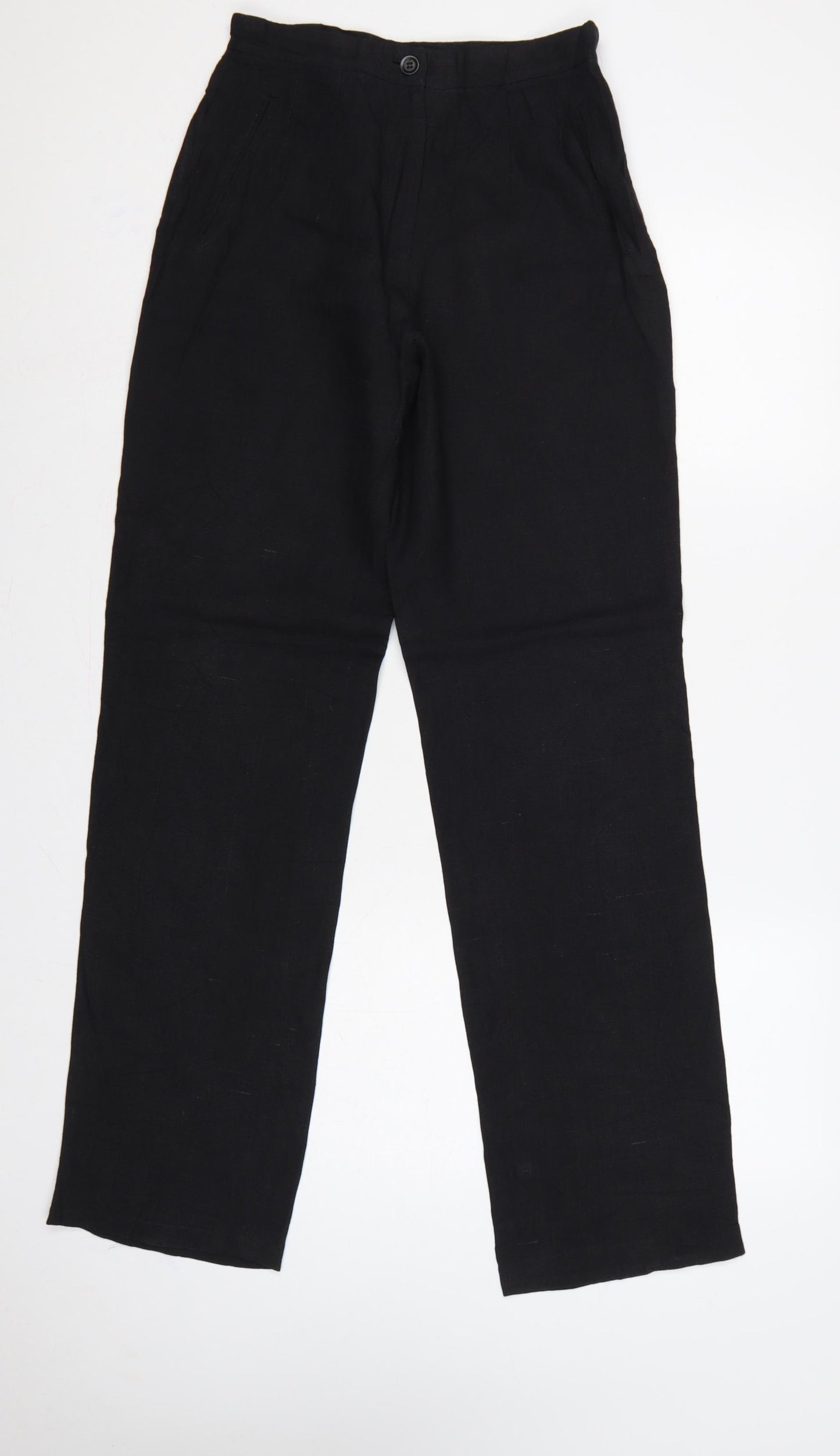 VIGSAW Women’s Black Size 10 Linen Blend High Rise Straight Trousers