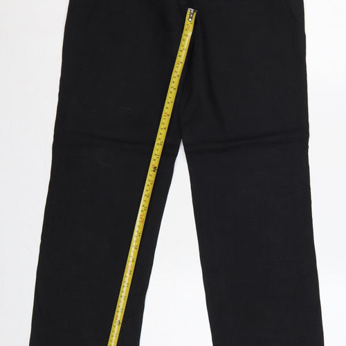 VIGSAW Women’s Black Size 10 Linen Blend High Rise Straight Trousers