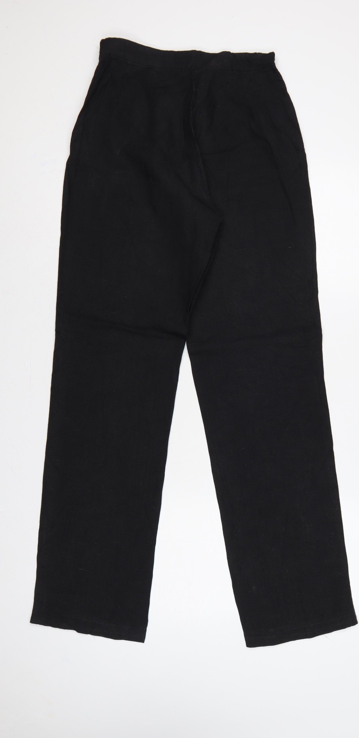 VIGSAW Women’s Black Size 10 Linen Blend High Rise Straight Trousers