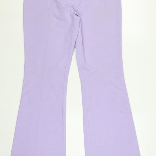 Topshop Women Purple UK 14 Flared Lined Dress Trousers
