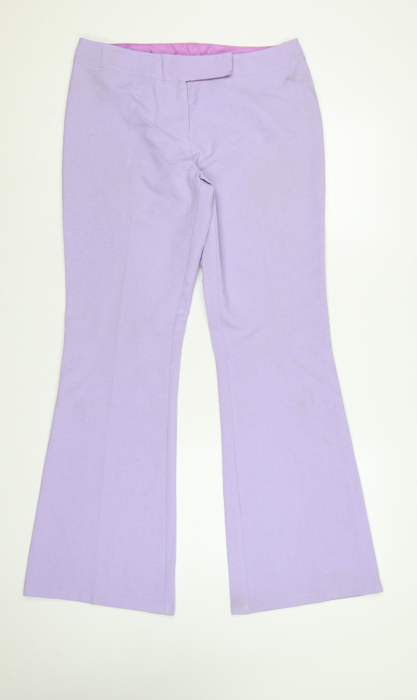 Topshop Women Purple UK 14 Flared Lined Dress Trousers