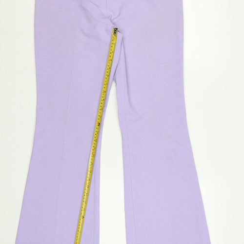 Topshop Women Purple UK 14 Flared Lined Dress Trousers