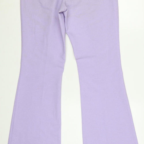 Topshop Women Purple UK 14 Flared Lined Dress Trousers
