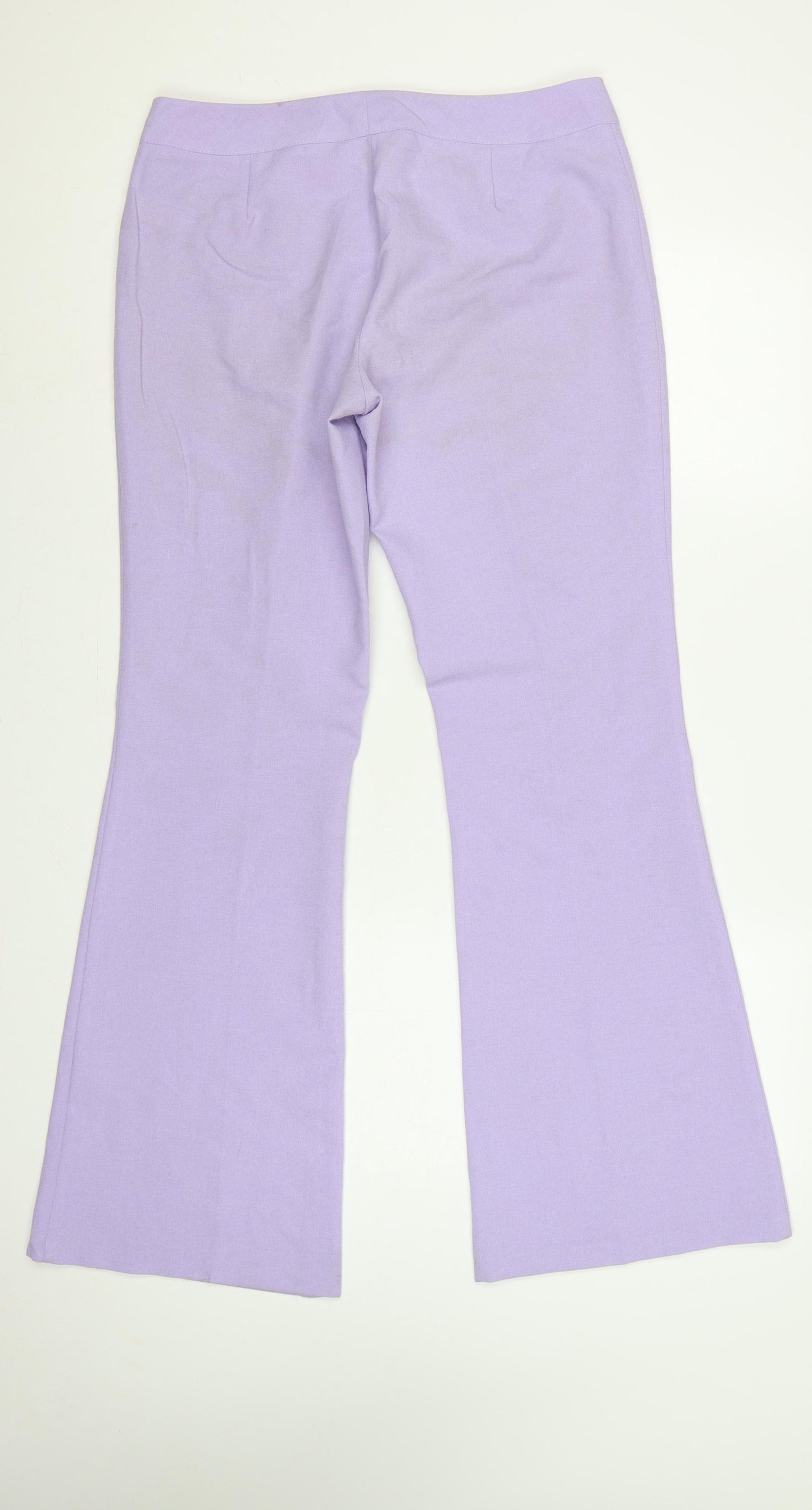 Topshop Women Purple UK 14 Flared Lined Dress Trousers