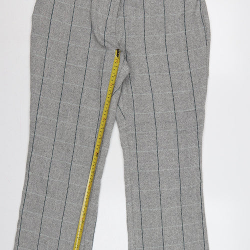Cotton Traders Women’s Grey UK 14 Herringbone Stripe Straight Trousers