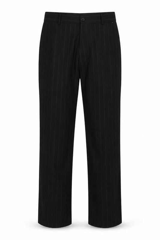 Burton Men Black Pinstripe Dress Trousers W32R Straight Formal