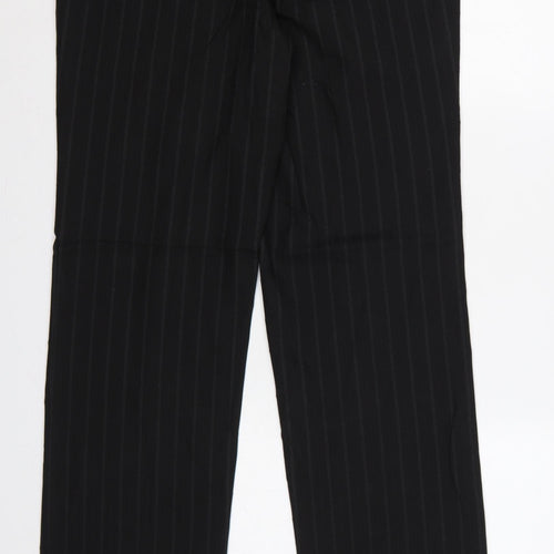 Burton Men Black Pinstripe Dress Trousers W32R Straight Formal