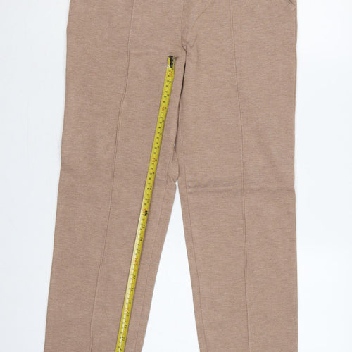 Marks and Spencer Women Beige Size 10 Regular Straight Knit Trousers