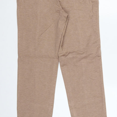 Marks and Spencer Women Beige Size 10 Regular Straight Knit Trousers