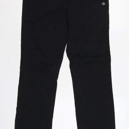 Craghoppers Women's Black UK 10 Regular Straight Trousers Zip Pockets