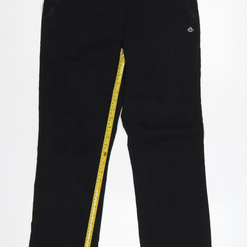 Craghoppers Women's Black UK 10 Regular Straight Trousers Zip Pockets