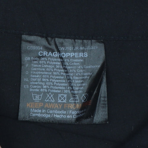 Craghoppers Women's Black UK 10 Regular Straight Trousers Zip Pockets