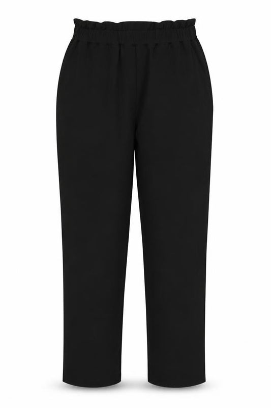 Compania Fantastica Women’s Black UK 12 Paperbag Wide-Leg Trousers