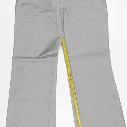 Ted Baker Women Grey UK 10 Flared Tailored Wool Mohair Trousers