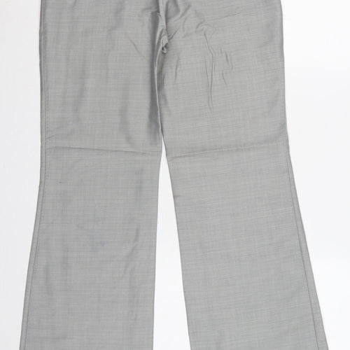 Ted Baker Women Grey UK 10 Flared Tailored Wool Mohair Trousers