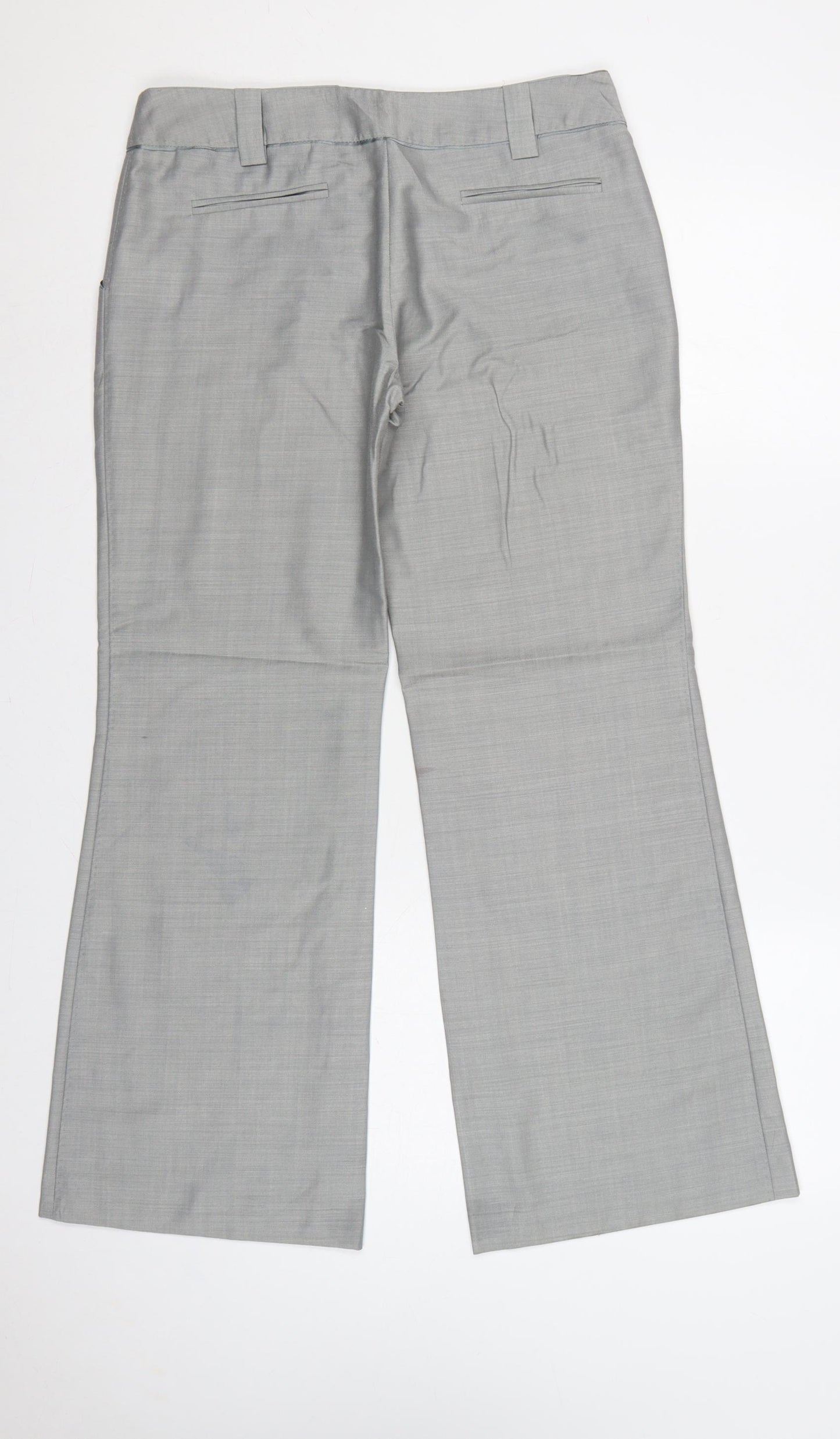 Ted Baker Women Grey UK 10 Flared Tailored Wool Mohair Trousers